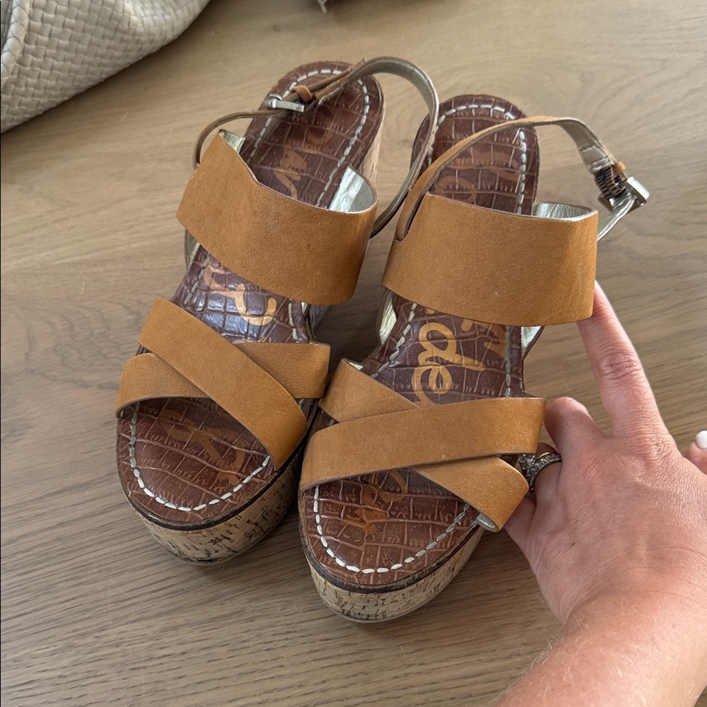 Sam Edelman Tan Platform Sandals